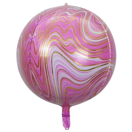 Picture of MARBLE ORB FOIL BALLOON PINK 22INCH